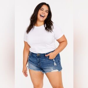 Torrid Denim Distressed/Destroyed Holey Cutoff Jean Shorts Size 22 D4